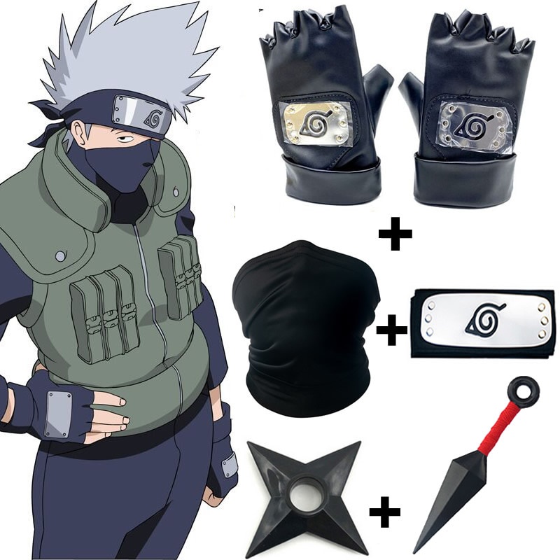 Set 5 Găng Tay Mặt Nạ Hóa Trang Nhân Vật Kakashi Trong Naruto