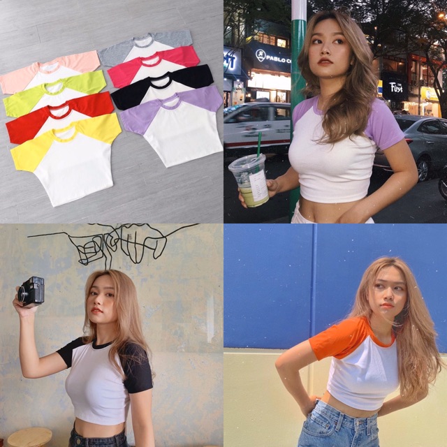 ÁO_CROTOP_RAGLAN🥑(kèm hình thật 100%)