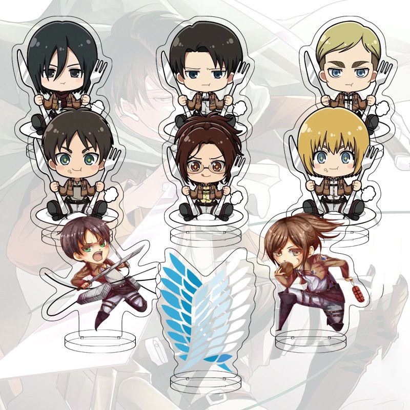 ( 1 cái MINI 20K ) Mô hình standee ATTACK ON TITAN Đại Chiến Titan mica trong acrylic anime chibi trang trí trưng bày