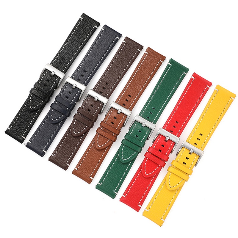 Dây Đeo Đồng Hồ Bằng Da Bò Hai Mặt 18/19/20/21/22/24mm Phong Cách Doanh Nhân Sang Trọng Cho Nam
