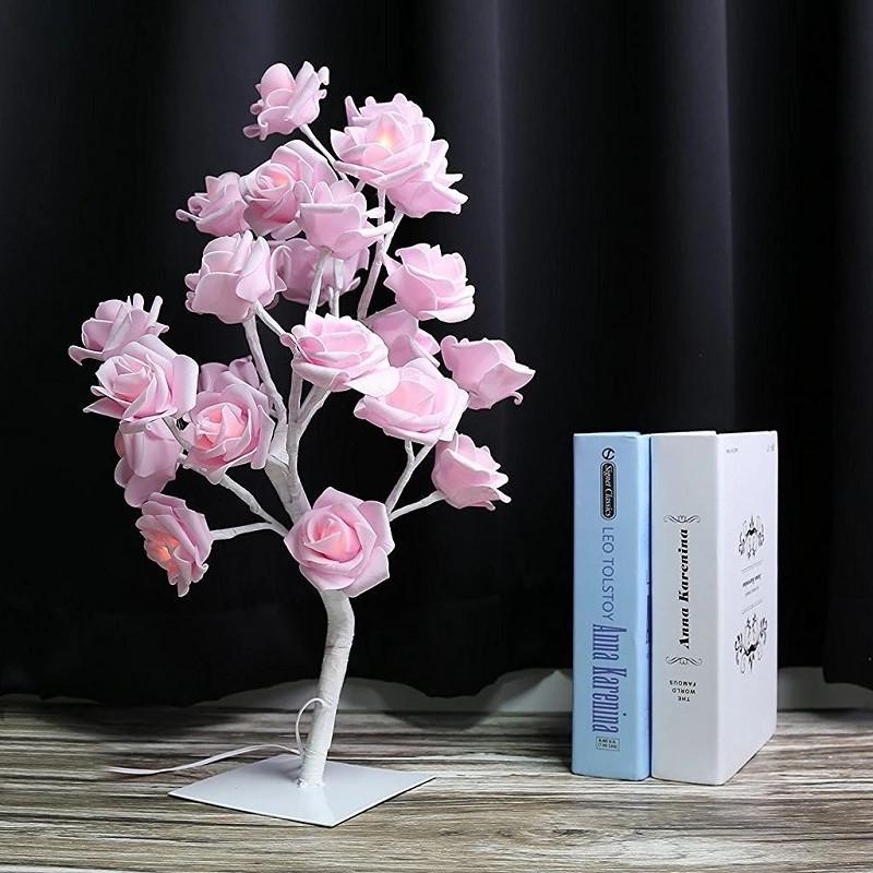Cây hoa hồng đèn led để bàn