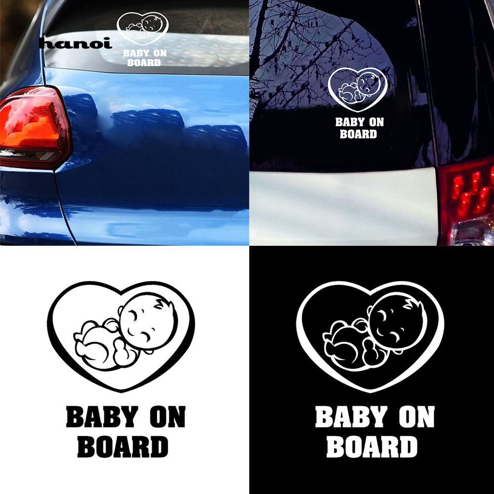 Miếng dán chất liệu vinyl kí hiệu Baby On Board trang trí xe hơi