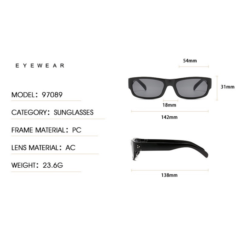 (AIMURUSI) COD Sunglasses Women Korean Fashion Retro Square Glasses Frame Men Sun Glasses Vintage Small Rectangle Eyeglasses Anti Uv