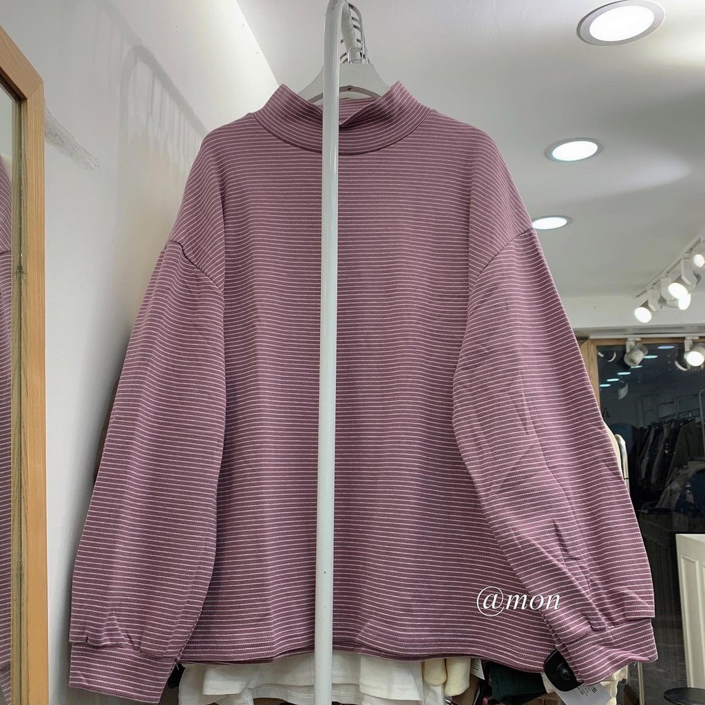 201134 ÁO NỈ KẺ CỔ 3 PHÂN - FREESIZE | BigBuy360 - bigbuy360.vn