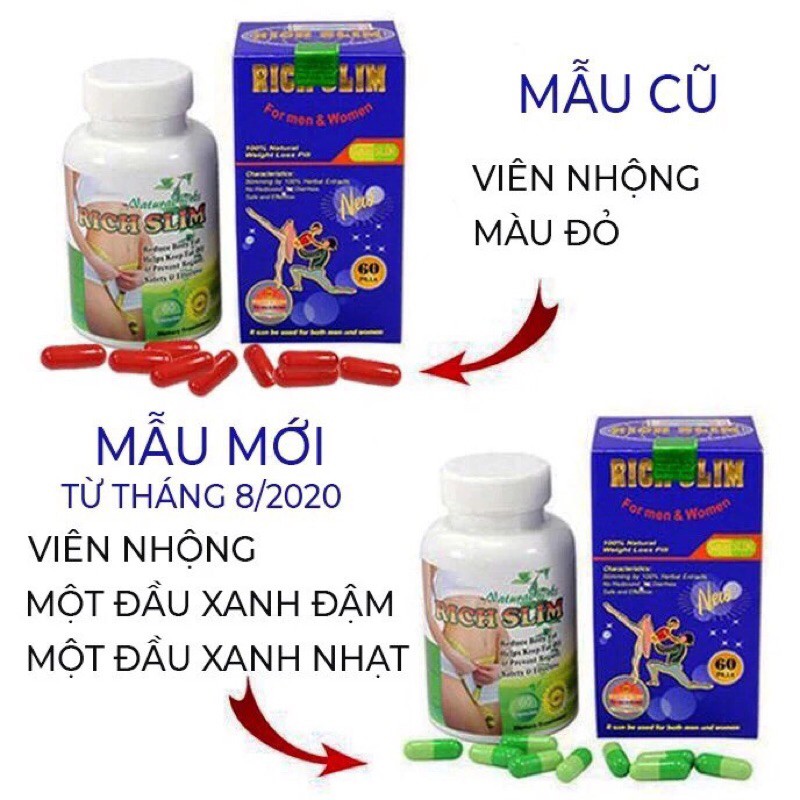 Combo 2 hộp Rich slim giảm can có tăng quà