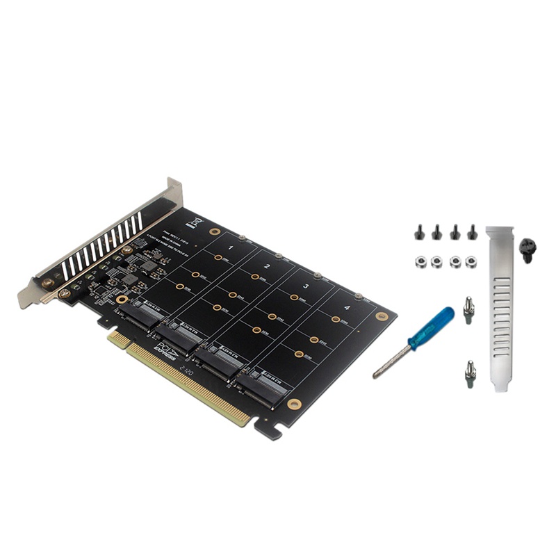 Thẻ bài 4 chữ NVME RAID PCI-E X16 hỗ trợ M. 2 NVME Protocol