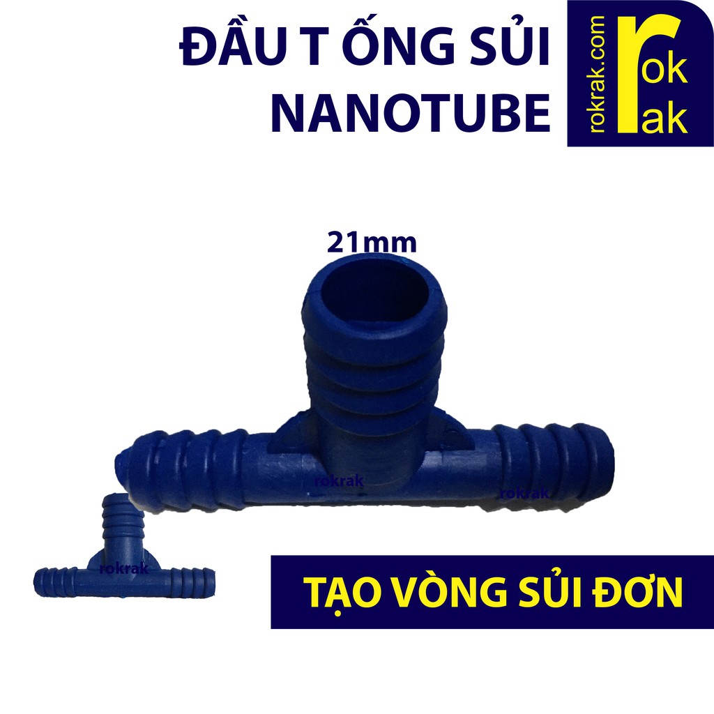 Đầu T 21 chia 2 tạo vòng sủi oxy hồ cá cho ống sủi nano tube