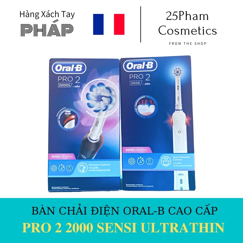 Bàn Chải Đánh Răng Điện ORAL-B PRO 2 2000 ( Hàng Pháp)-Dành Cho Người Lớn