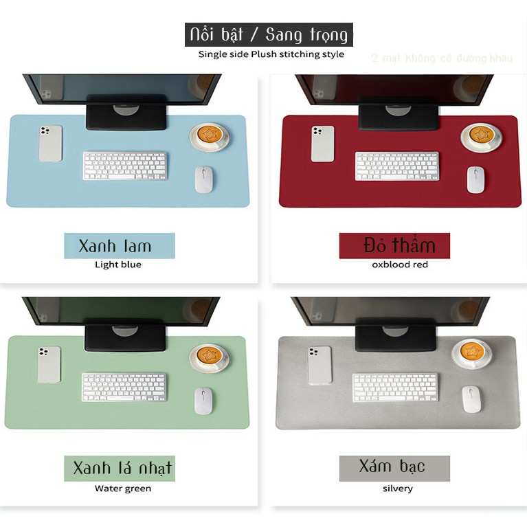 Lót Chuột Da 2 mặt Mouse Pads cao cấp, Lót Chuột Để Bàn Làm Việc DeskPad, Chống Nước Siêu Bền