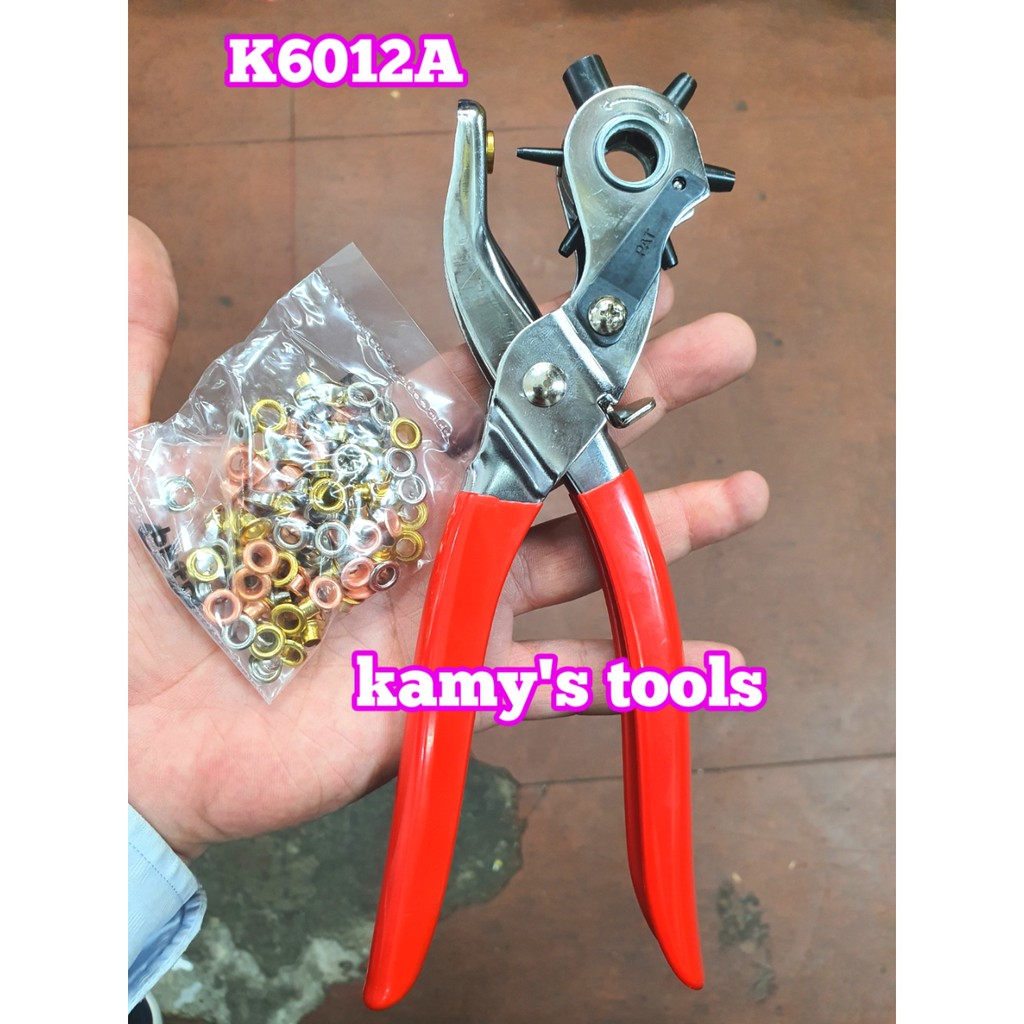 KÌM BẤM LỖ DÂY NỊT TOP K6012A KÈM 100 KHOEN (KÌM BẤM LỖ THẮT LƯNG, KỀM BẤM LỖ DÂY NỊT)