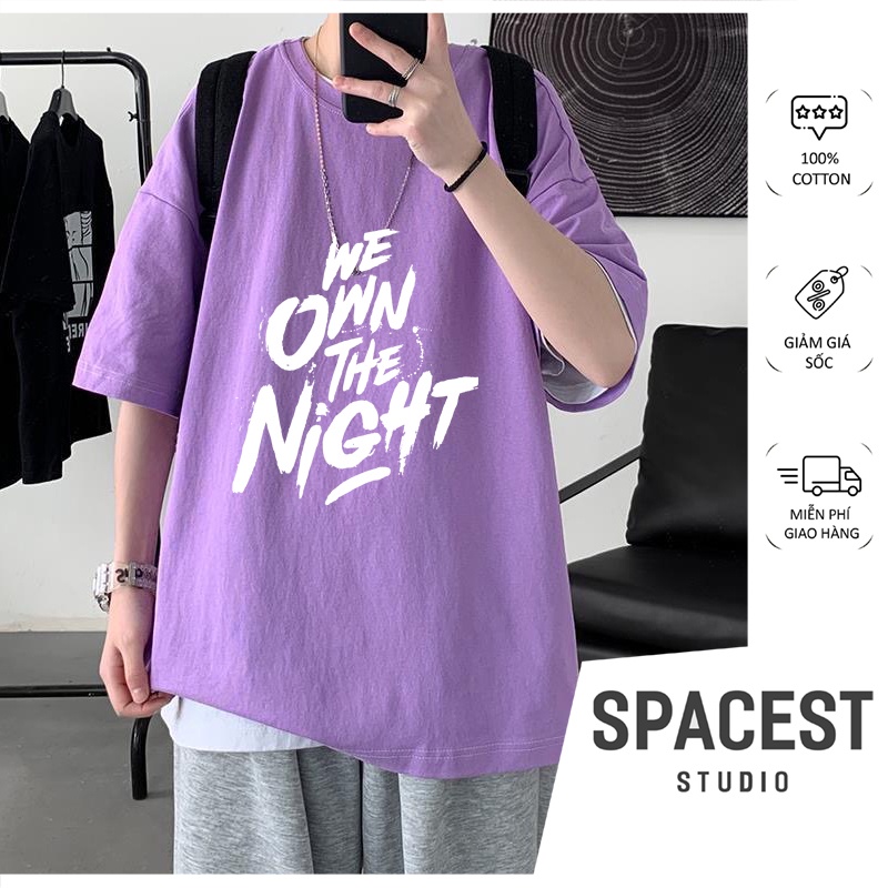 Áo Thun Form Rộng Tay Lỡ Basic Spacest, Áo Phông Unisex In Hình Nữ TV1044