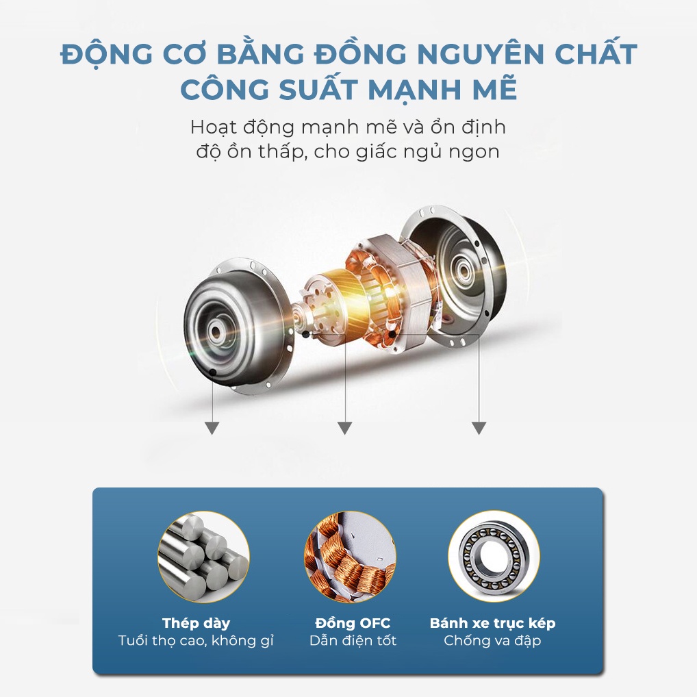 Quạt Trần Phòng Khách ATH LIGHTING Mẫu Cải Tiến Có Lắc Đầu 360 Độ 6 Cấp Độ Gió Kết Hợp Đèn 3 Màu Có Điều Khiển và APP ĐT