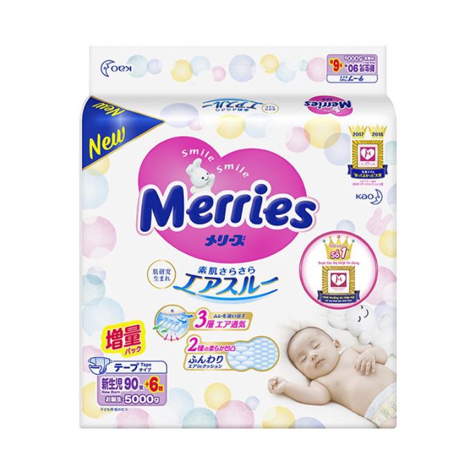 Tã/Bỉm DÁN MERRIES Nội Địa Nhật NB96