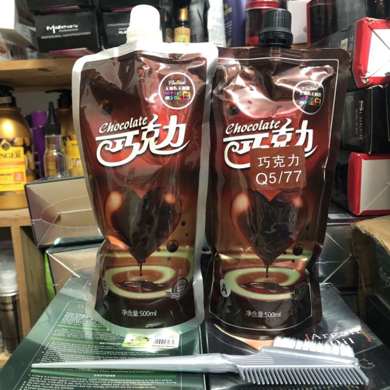 Thuốc nhuộm tóc màu nâu tối  Socola Chocolate,  phủ bạc 100% từ thiên nhiên