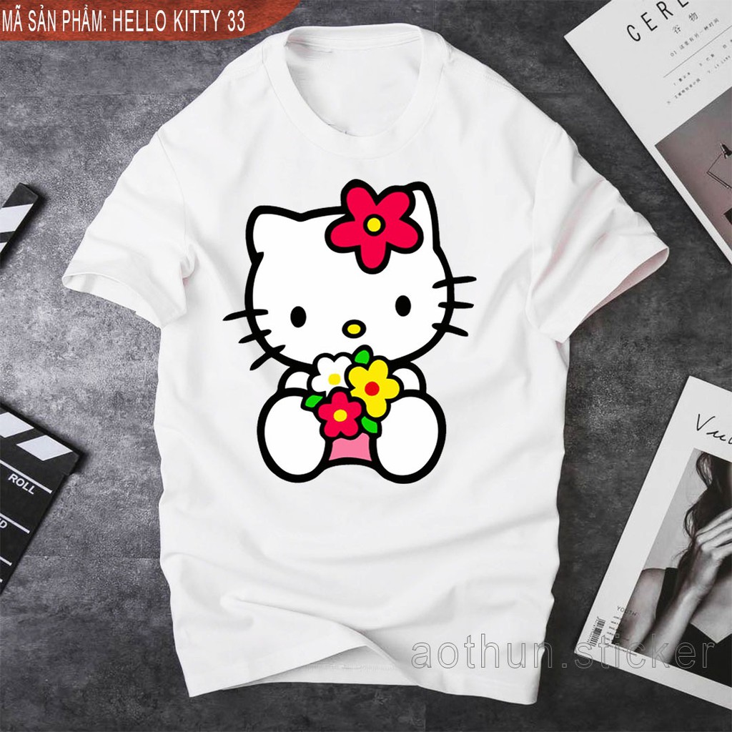 [Giảm giá 20% cho tất cả các đơn trên 100k] Áo thun form rộng nam/nữ (unisex) in hình Facebook Sticker Hello Kitty 33