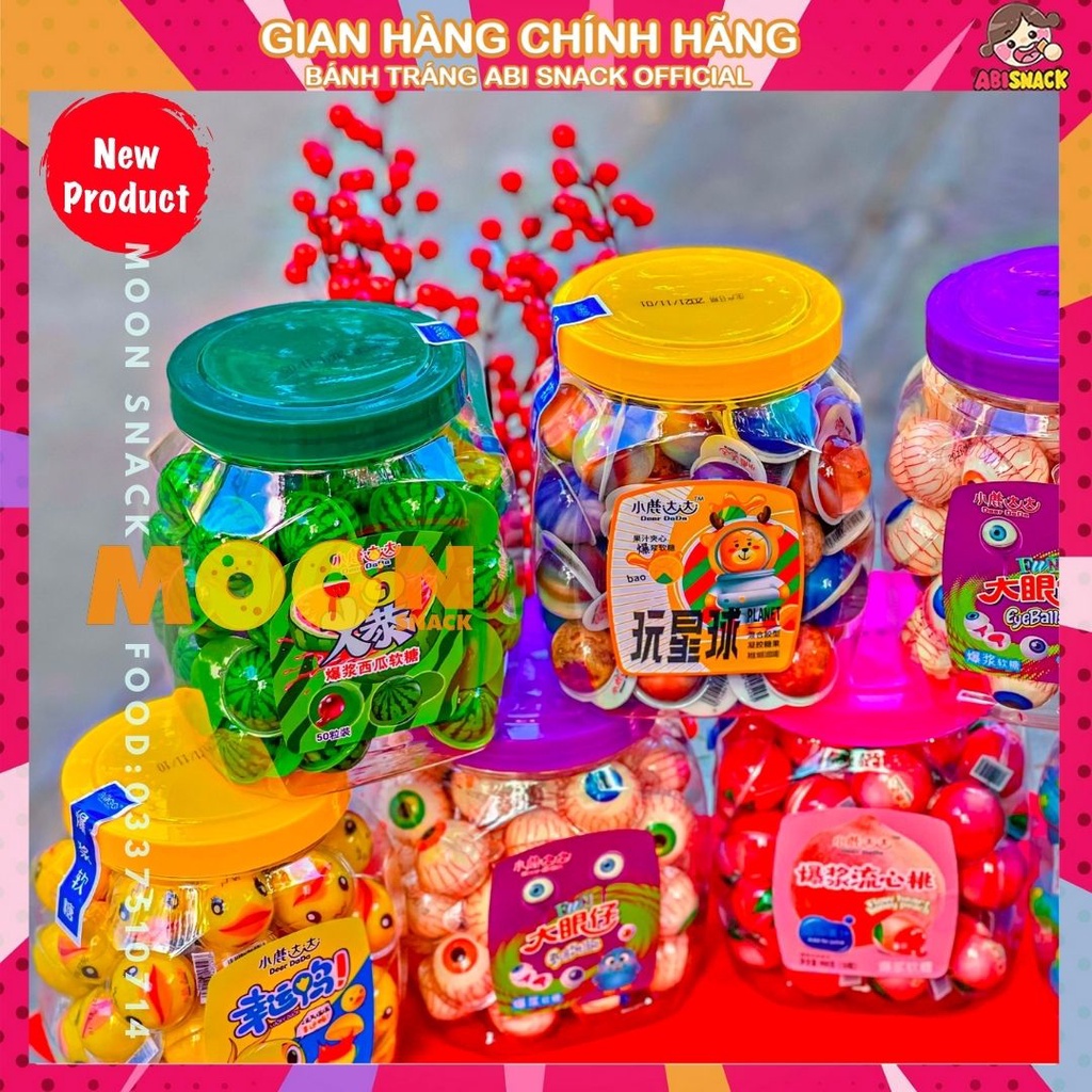 Thạch rau câu kẹo dẻo Squid game/con mắt/quả đào/hành tinh/có nhân mứt loại ngon-Eye Candy Funny Castle HongKong