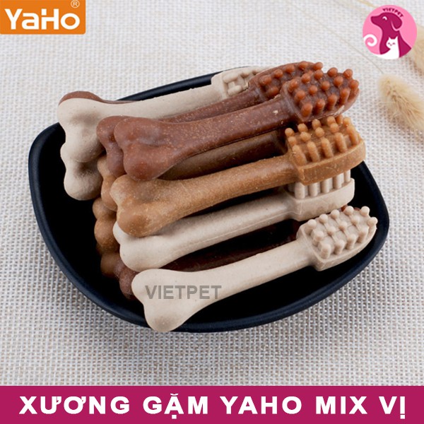 🧧[SALE LỚN] 🧧 (GIÁ TỐT) Xương gặm cho chó - Hình bàn chải làm sạch răng Yaho (Mix vị/ Full size)