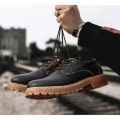 Giày Boot Nam Cổ Thấp Xám Đen GN287 P09 :