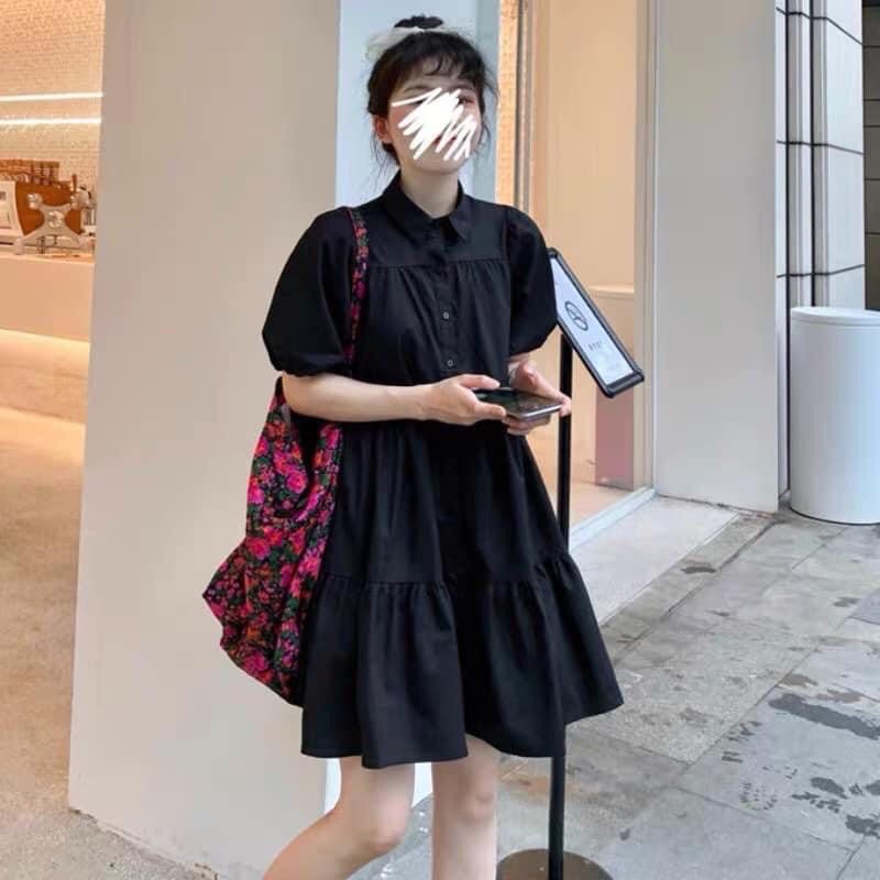 Đầm đen babydoll Zara