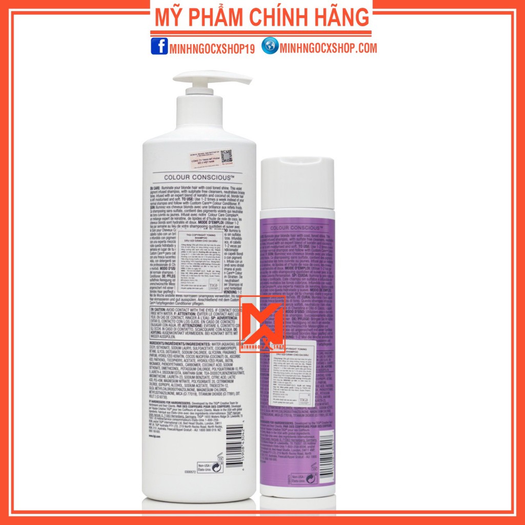 Dầu gội tím khử vàng cho tóc tẩy TIGI COPYRIGHT TONING 300 - 970ml chính hãng