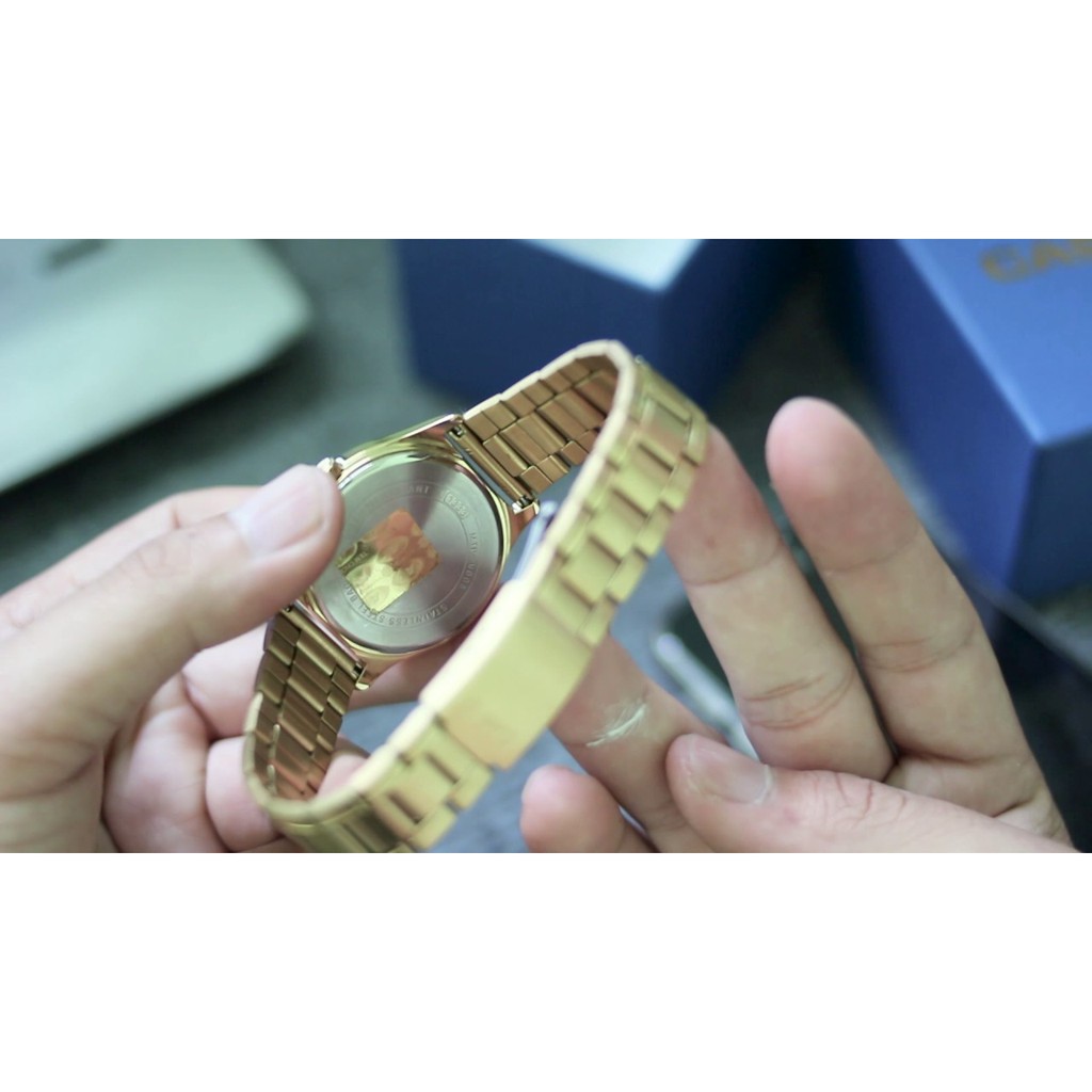 ĐỒNG HỒ NAM CASIO MTP-V001G-9BUDF Dây kim loại vàng - Mặt số vàng - Chống nước 30 mé