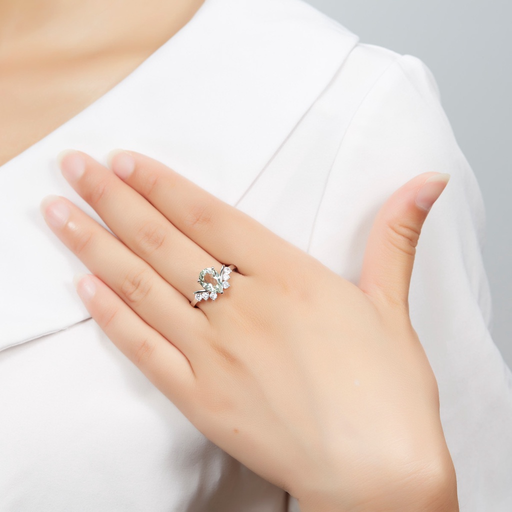 Nhẫn Mạ Bạc 925 Đính Đá Thạch Anh Tím Tự Nhiên 1.7 Carats