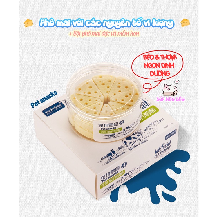 Phô Mai sữa bò mềm hãng Monbab giàu can-xi chắc xương, tốt cho tiêu hóa Mèo &amp; Cún