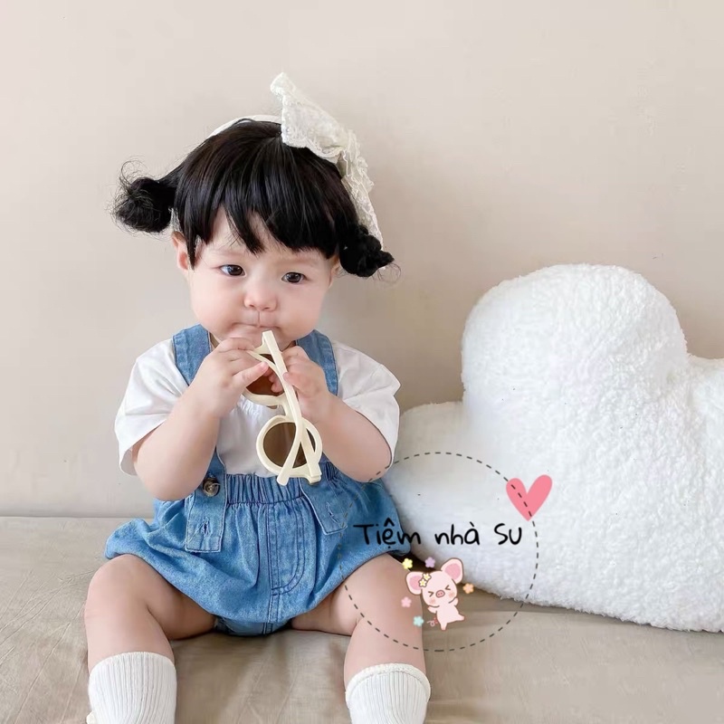 Sale bỏ mẫu - Set yếm cho bé trai bé gái , yếm jean phối áo thun ( 05-15kg) - TIỆM NHÀ SU