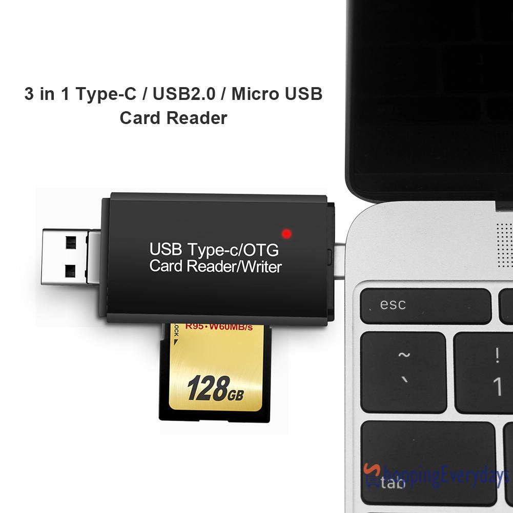 Đầu Đọc Thẻ Nhớ Micro Usb Otg 3 Trong 1 Tiện Dụng | BigBuy360 - bigbuy360.vn