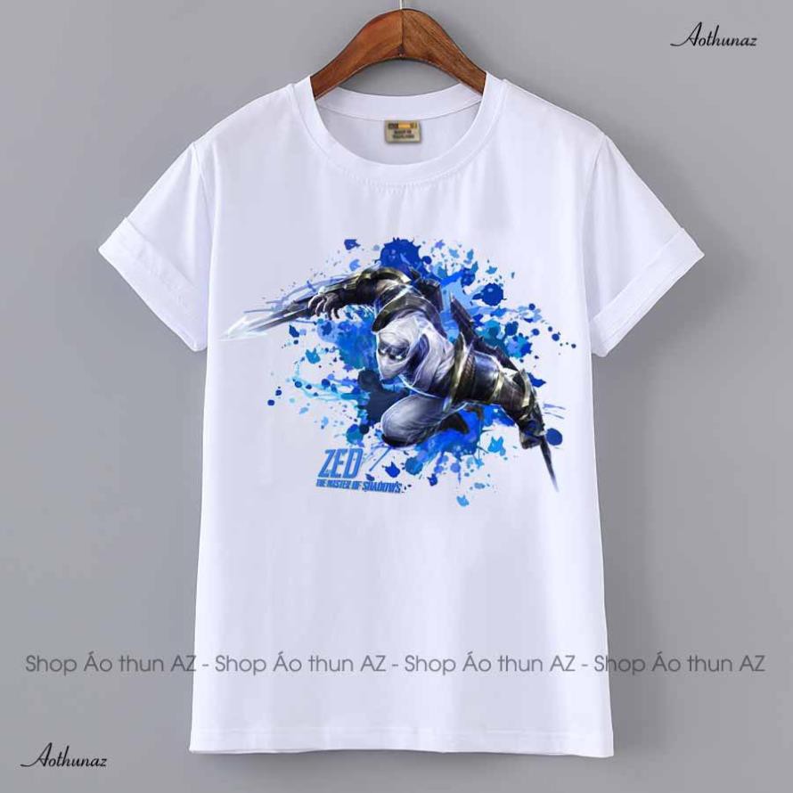 SALE- Áo thun LMHT in hình Zed Lôi Kiếm - Game Liên Minh Huyền Thoại M2436 - áo HOT