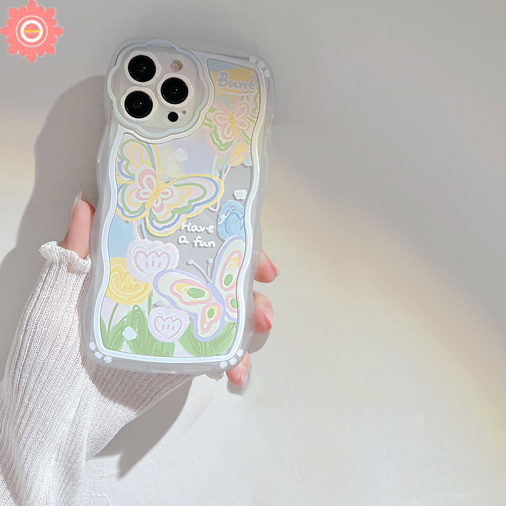 Ốp Điện Thoại TPU Mềm Họa Tiết Hoa Và Bướm Bảo Vệ Ống Kính Máy Ảnh Cho iPhone 11 13 12 Pro MAX 7 8 6 6s Plus XR X XS MAX SE 2020