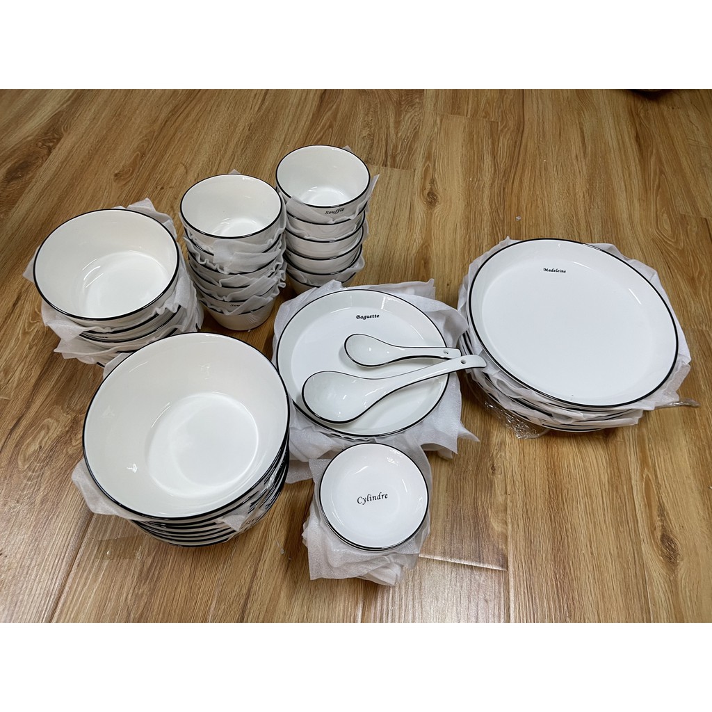 Bát ăn cơm, bát sứ trắng cao cấp, bộ bát đĩa phong cách Bắc âu, đồ dùng bàn ăn | BigBuy360 - bigbuy360.vn