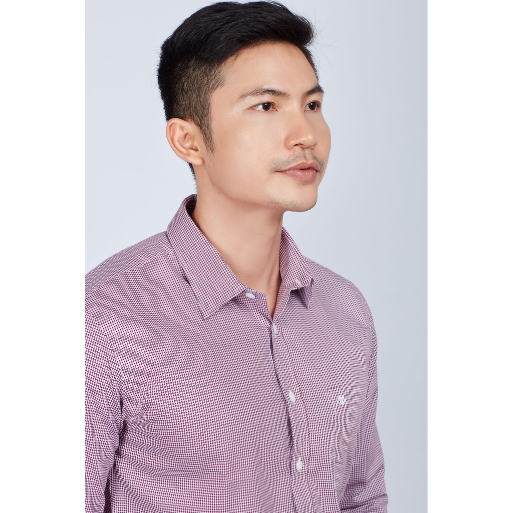 Áo sơ mi nam mattana Slim fit hương thơm dài tay nâu đỏ hoa văn MAM15190011705113