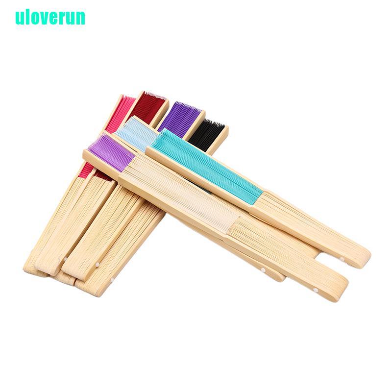 Quạt Xếp Cầm Tay Bằng Tre Lụa In Họa Tiết Kiểu Trung Hoa Cổ Điển