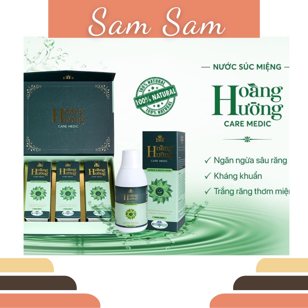 Nước súc miệng Hoàng Hường Care Medic Ngăn Ngừa Sâu Răng - Hơi Thở Thơm Mát