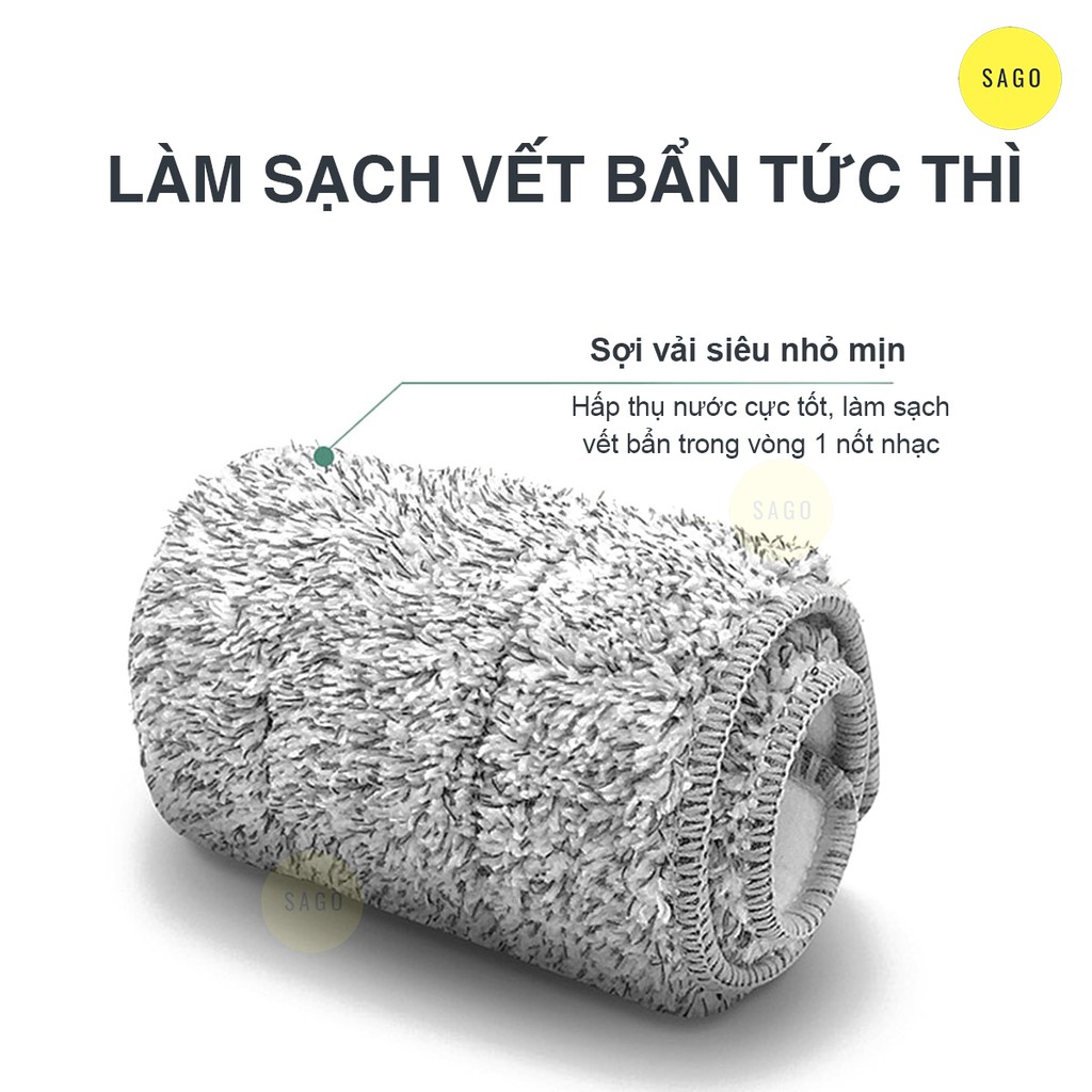 Cây lau nhà thông minh Vừa Giặt Vừa Vắt NUHA-01 kích thướt nhỏ gọn, 1 nút xả nước, 2 miếng bông lau, màu ngẫu nhiên