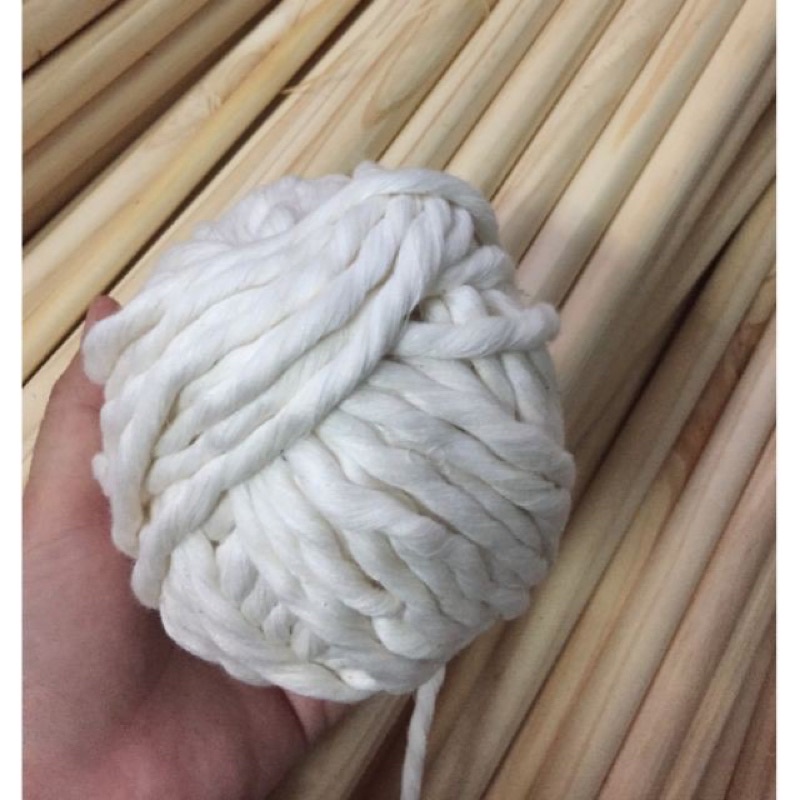 Dây thừng macrame se cotton, dây thừng trang trí phong cách Bohemia