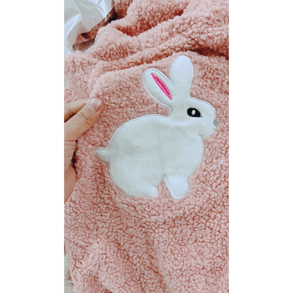 Áo khoác lông thỏ bé gá