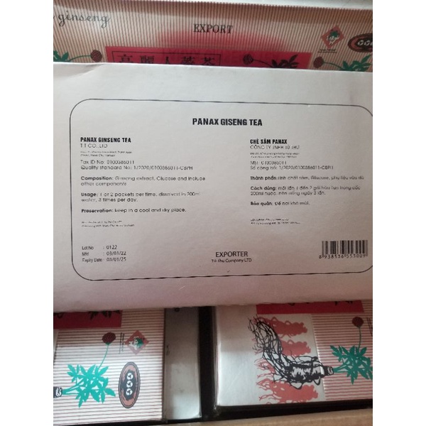 Trà sâm panax ginseng tea hoặc wongint ginseng tea