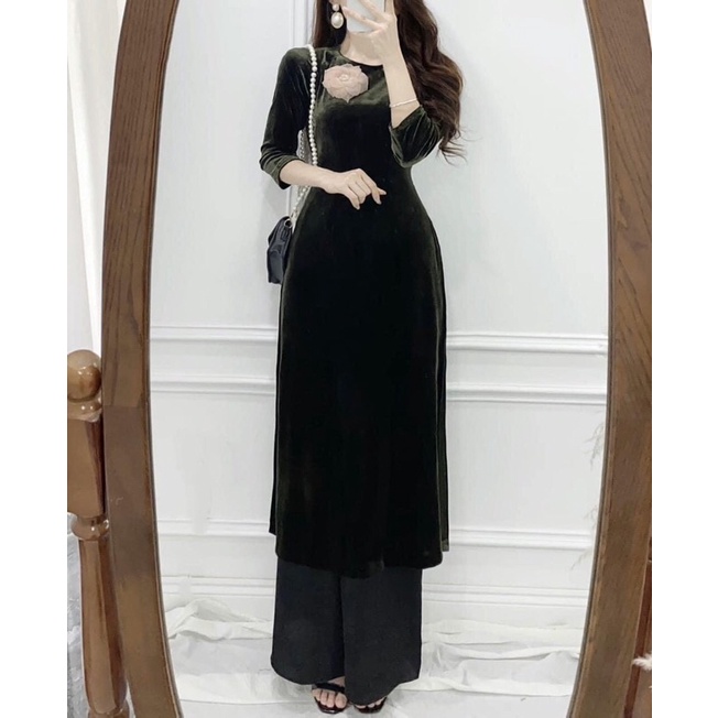Áo Dài Nhung Thiết Kế Cao Cấp