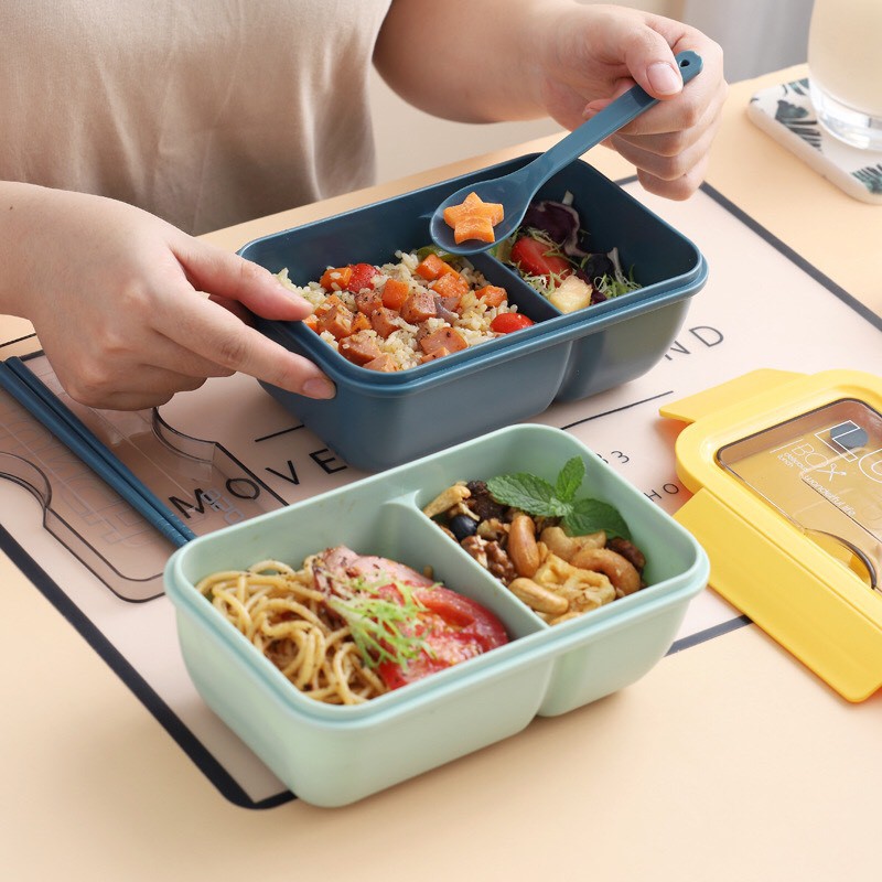 FREESHIP ĐƠN 50K_Hộp cơm giữ nhiệt 2 ngăn Lunch Box 850ml | BigBuy360 - bigbuy360.vn