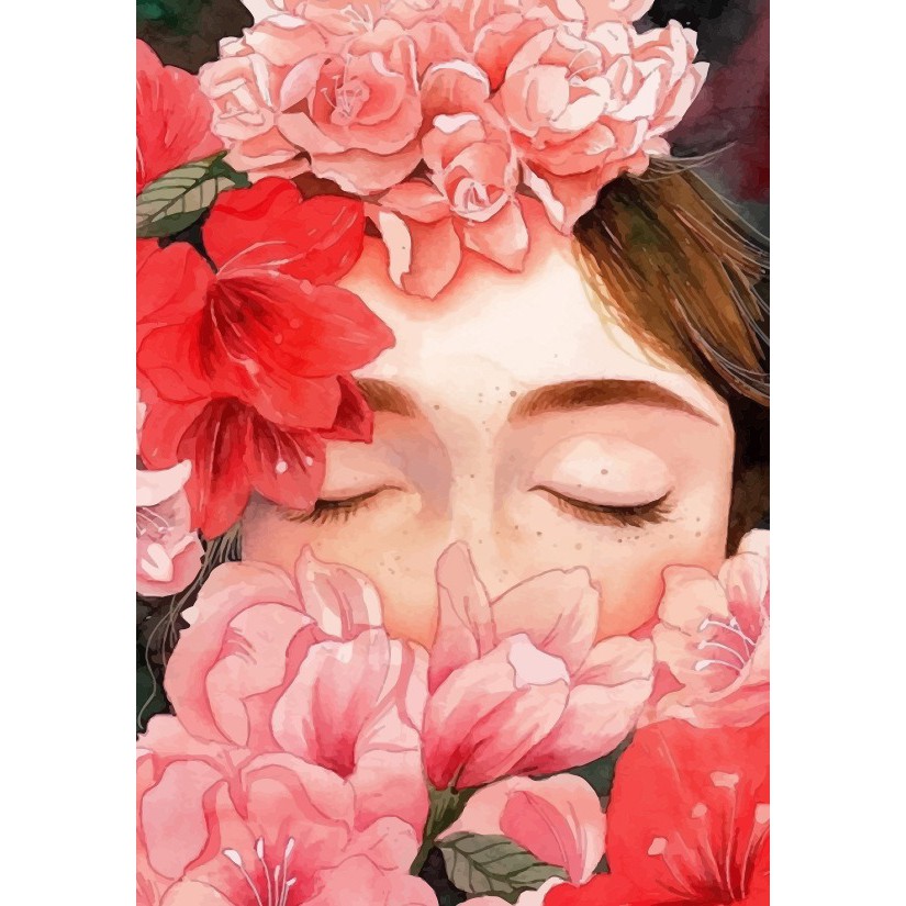 🌸DIY-TRANH MADOCA-CÔ GÁI🌸Tranh sơn dầu số hóa 40-50 GỒM MÀU VẼ,CỌ VÀ TRANH ĐÓNG SẴN KHUNG🌸Trang trí -decor | BigBuy360 - bigbuy360.vn