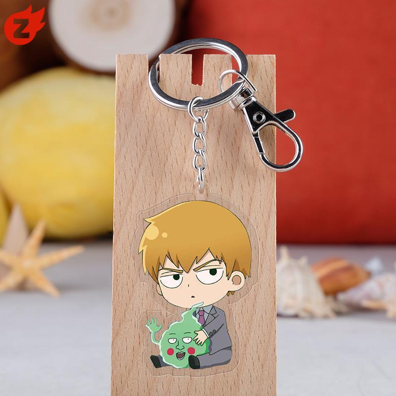 Set 100 Móc Khóa Nhựa Acrylic Trong Suốt Hình Mob Psycho 100 Độc Đáo