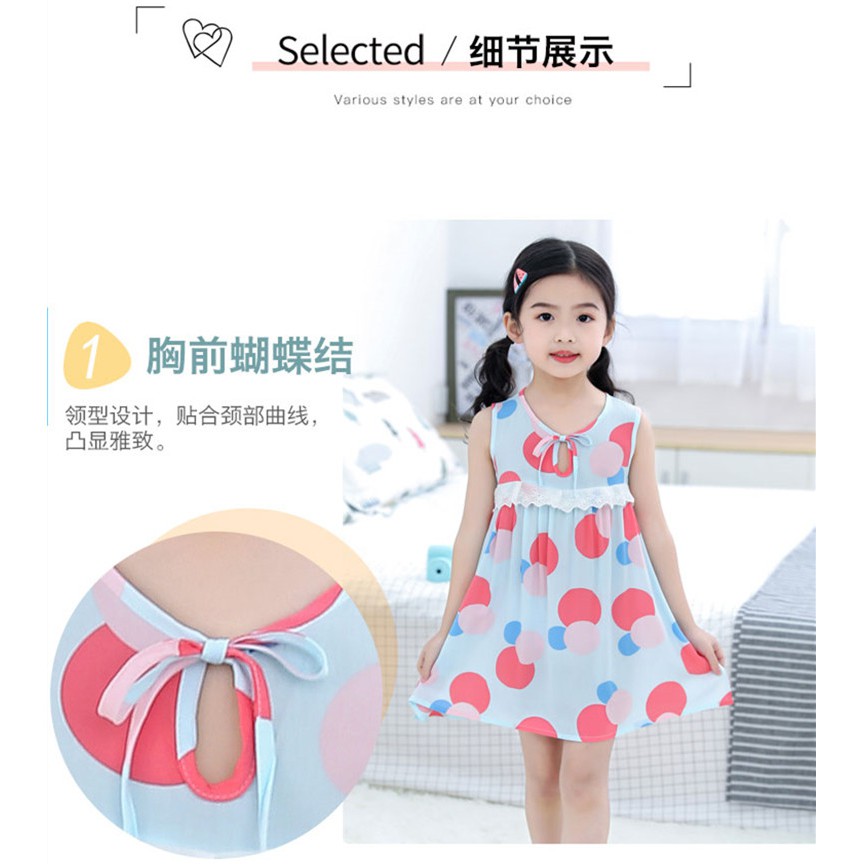 Đầm Ngủ Lụa Phối Ren 100-160cm Cho Bé Gái