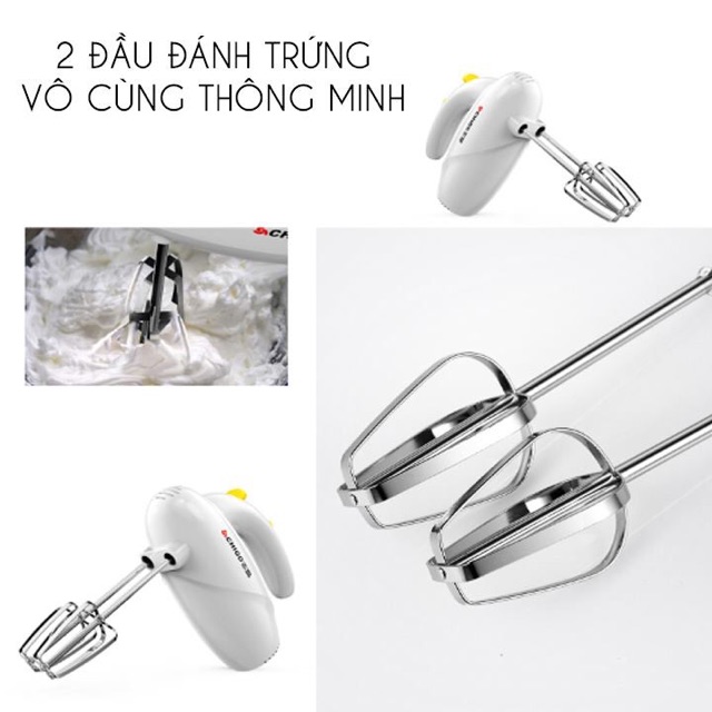 Máy Đánh Trứng máy Khuấy Bột làm bánh Chigo hành chính hãng bảo hành 6 tháng Tặng Que Đánh Trứng