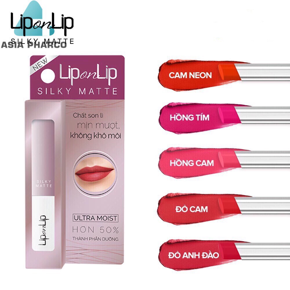 Son lì siêu mịn Lip On Lip Silky Matte 2.2g (bao bì mới)