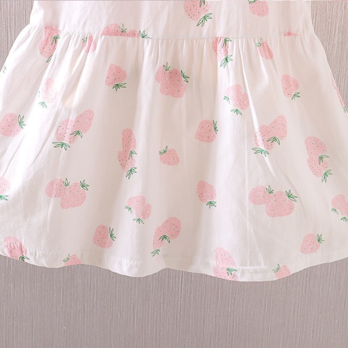 Đầm công chúa tay phồng bằng vải cotton thời trang dễ thương dành cho bé gái 0-4 tuổi