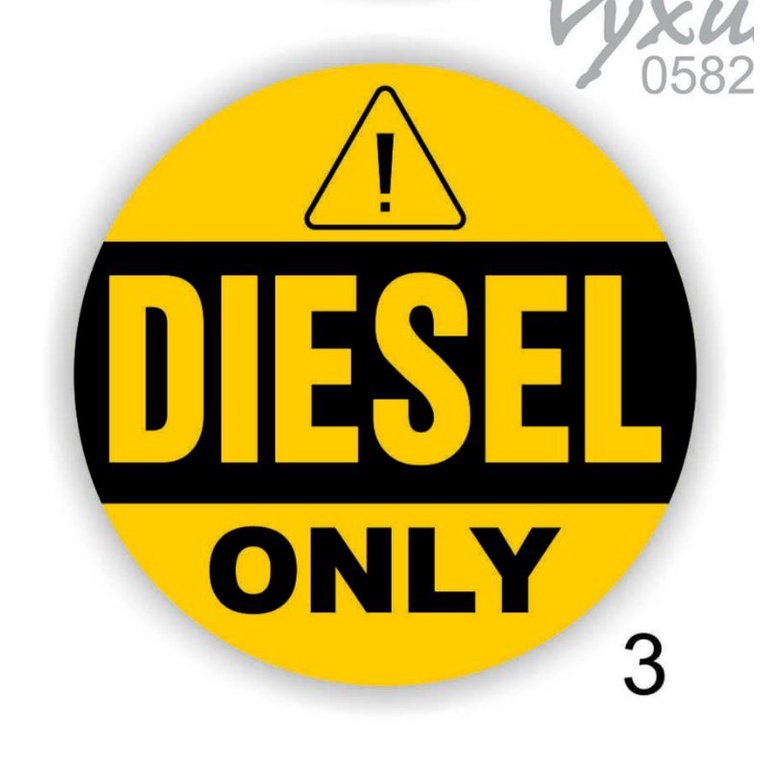 Sticker decal dán xe hơi chữ Dầu/ Diesel Only 12 x12 cm | BigBuy360 - bigbuy360.vn