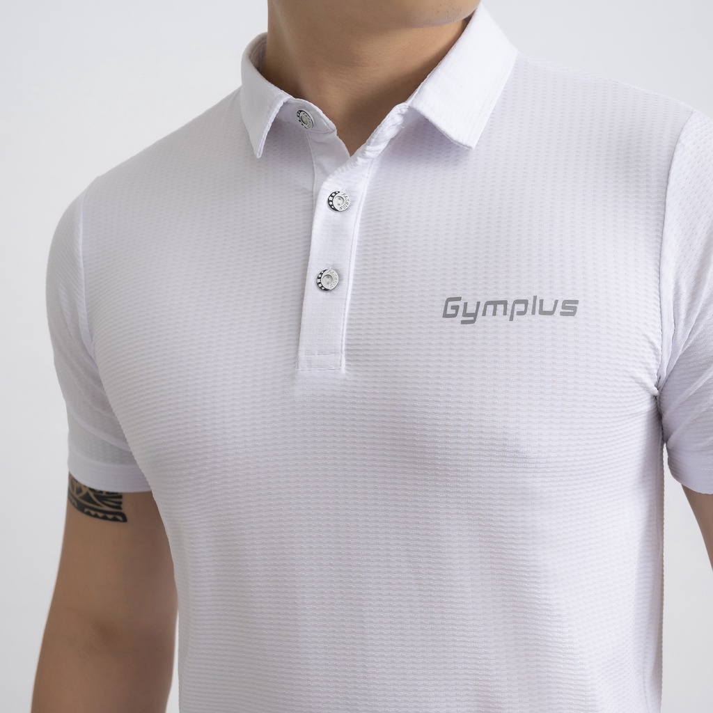 Áo tập gym nam polo GYMPLUS coolmax,áo thể thao cho nam ôm body co giãn thấm hút mồ hôi 01