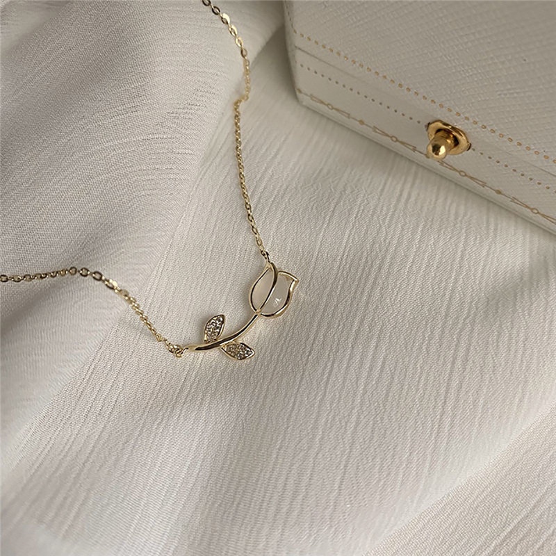 Vòng Cổ Choker Hình Hoa Tulip Phong Cách Pháp Sang Trọng Thời Trang Xuân Hè Cho Nữ